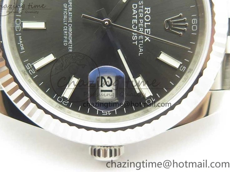 MiroTime 0219 DateJust 41 126334 SS REF 1:1 Best Edition Gray Dial Stick Markers on Jubilee Bracelet A3235 Clone V OdorResistant 3382